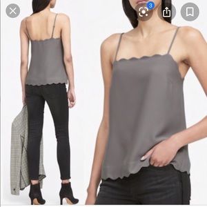 Banana Republic Gray Scalloped Cami Top